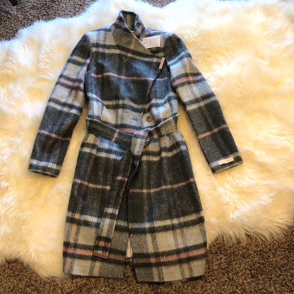 ted baker check wrap coat